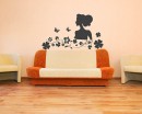 Woman Flower Vinyl Decals Modern Wall Art